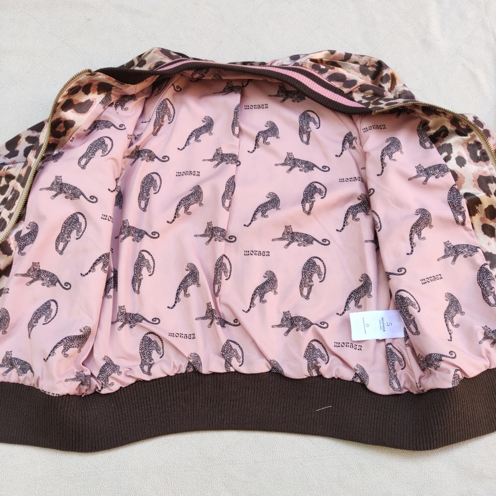 Mother NWT The Letterman Zip Track Jacket Leopard - Picture 5 of 11